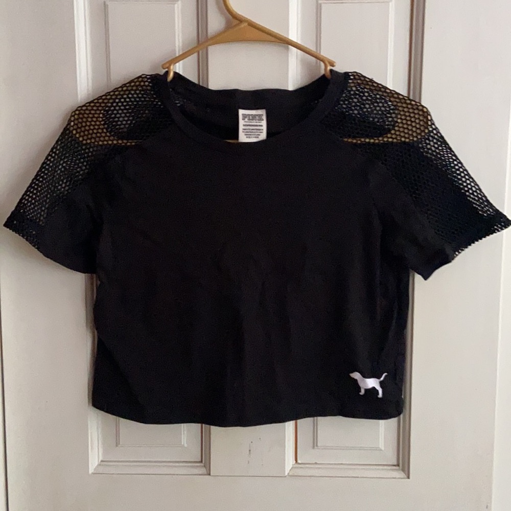 Pink Victoria’s Secret Cropped Short Sleeve Tee